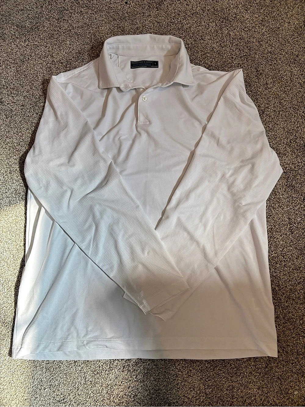 Roundtree & Yorke Performance Advantage Long Sleeve Polo White Large